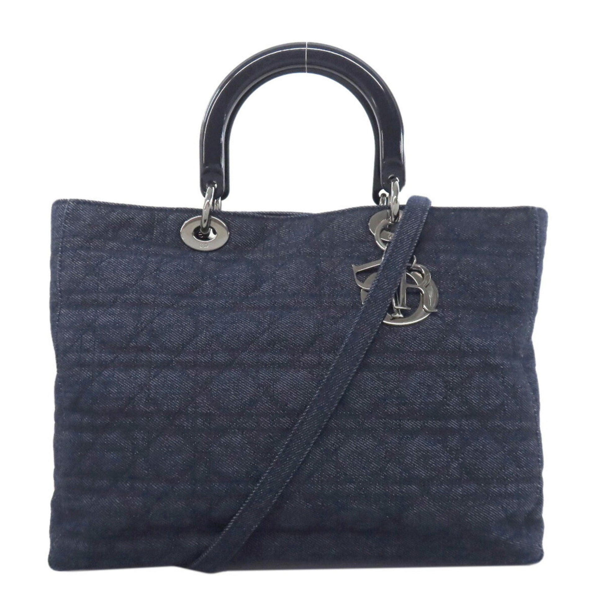 Dior Handbag Christian 2 Denim Blue Navy