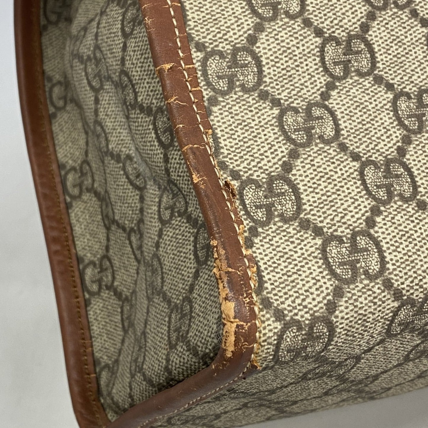 Gucci Beige Brown Pvc Tote Bag