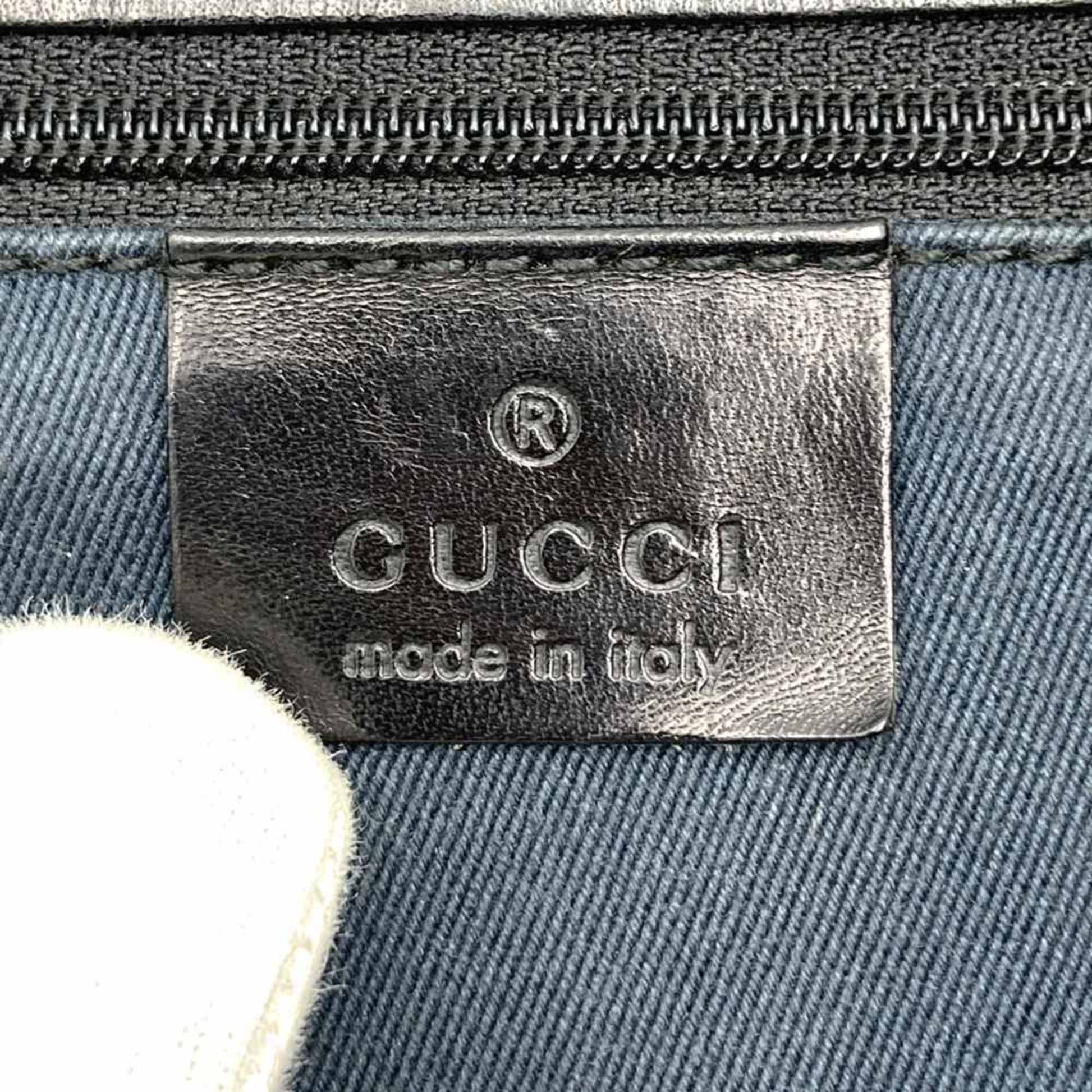 Gucci Black Denim Leather Shoulder Bag