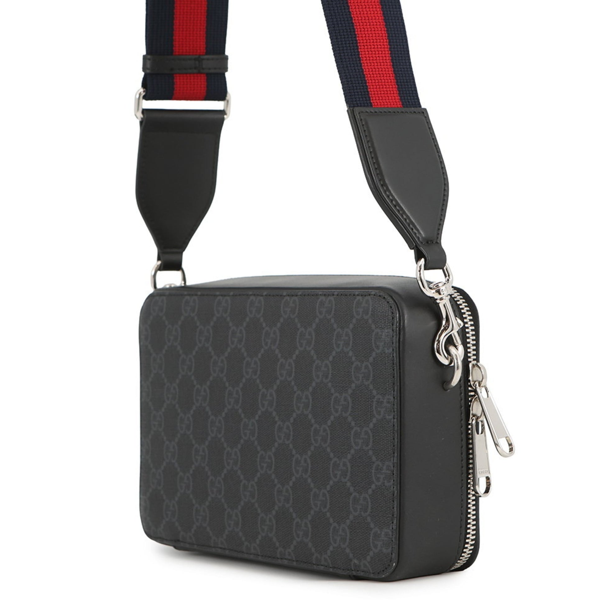 Gucci Black Gg Supreme Leather Shoulder Bag