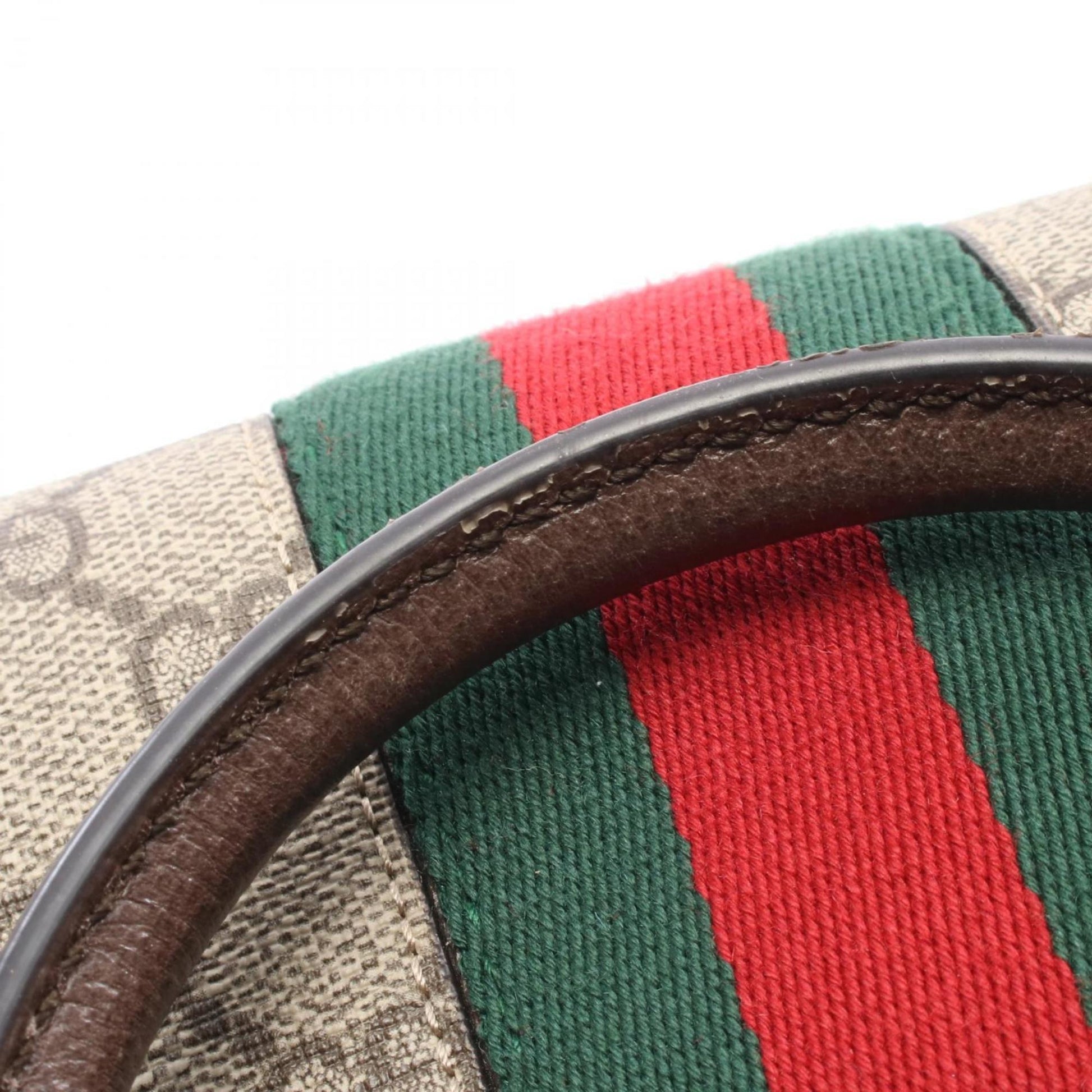 Gucci Beige Brown Multi-Color Coated Canvas Pvc Leather/Webbing Handbag