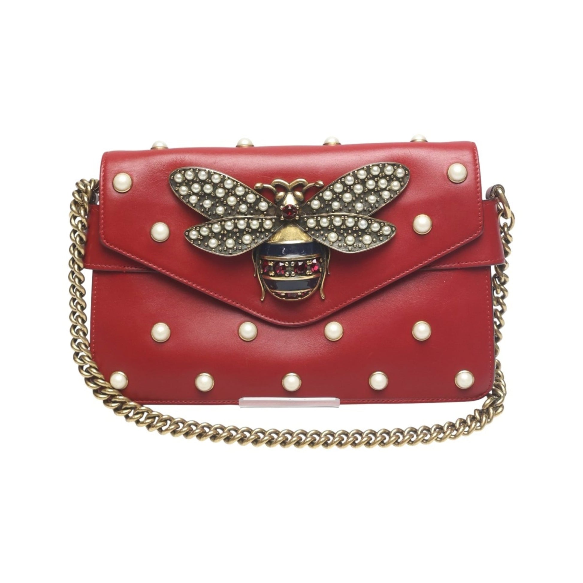 Gucci Red Color Leather Handbag Shoulder Bag