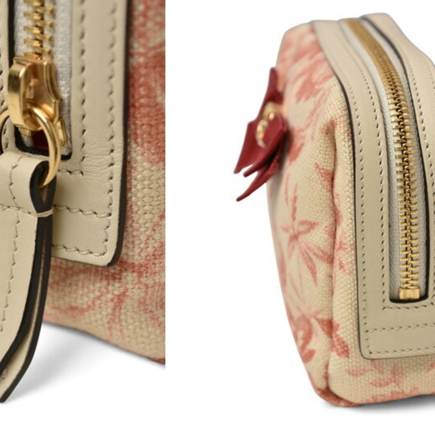 Gucci Pink White Canvas Pouch