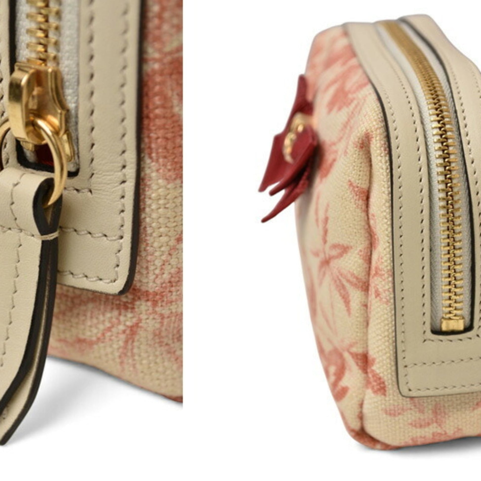 Gucci Pink White Canvas Pouch