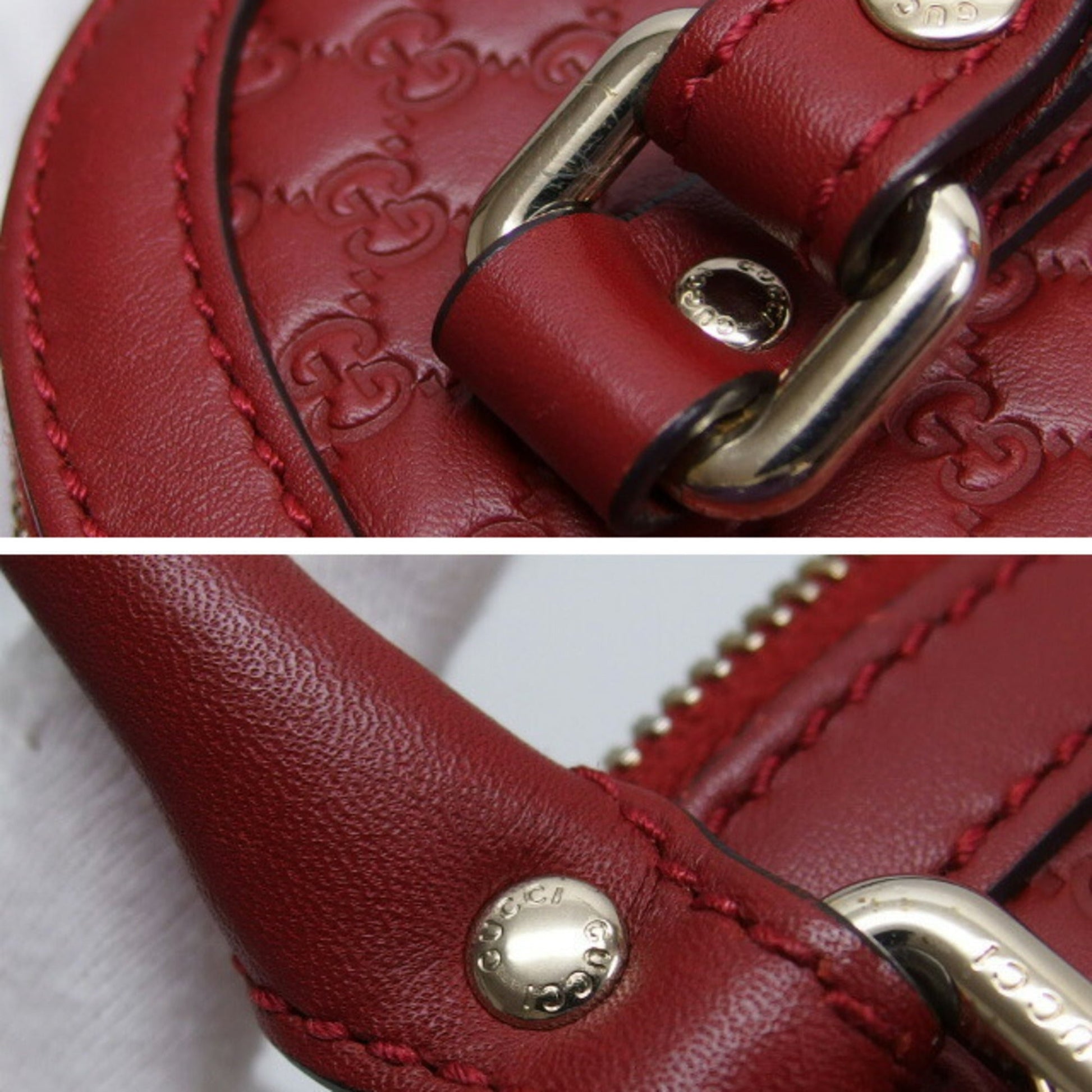Gucci Red Color Leather Handbag Shoulder Bag