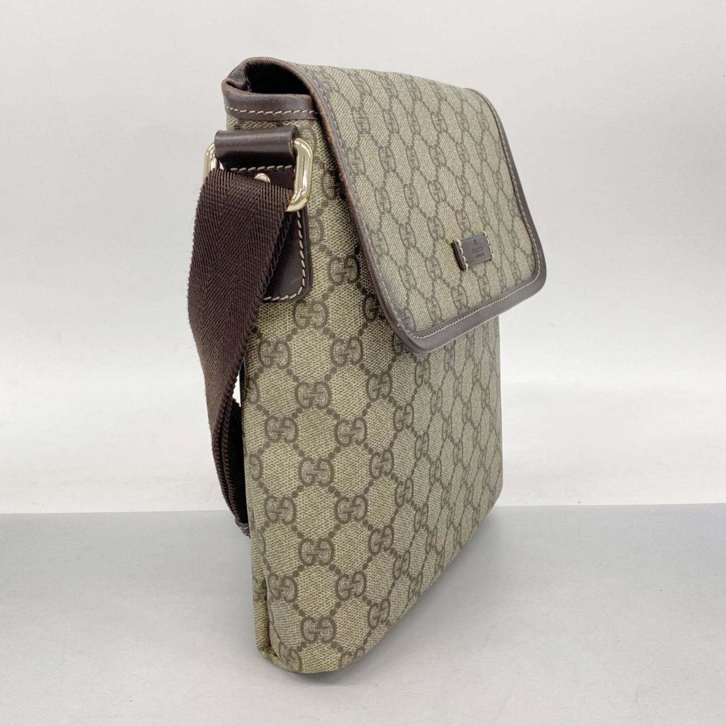 Gucci Beige Brown Pvc Shoulder Bag