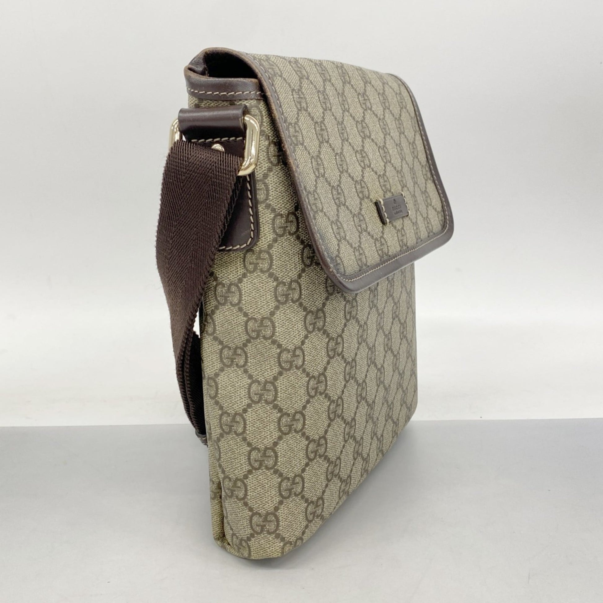Gucci Beige Brown Pvc Shoulder Bag