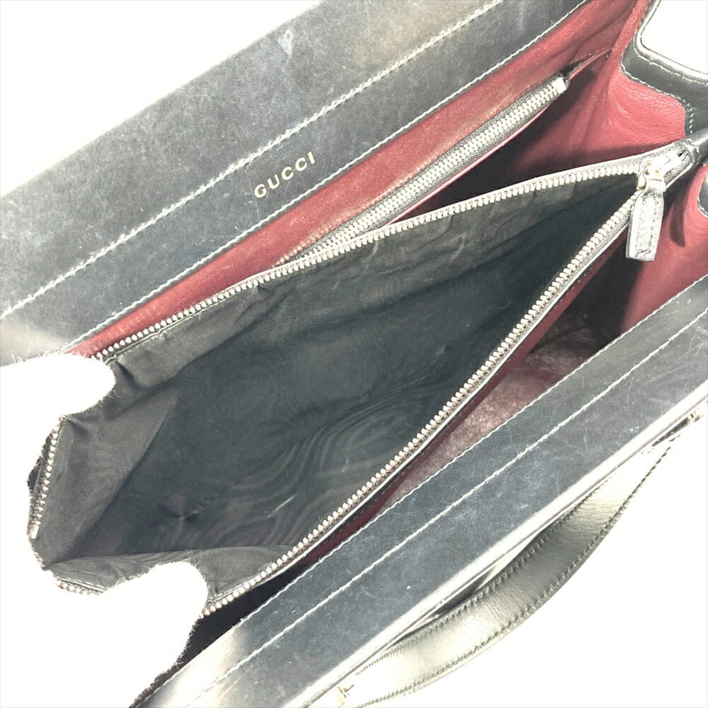 Gucci Horsebit Black Leather Handbag