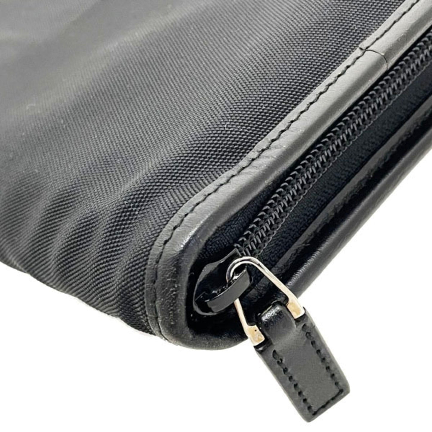 Gucci Black Nylon Leather Pouch