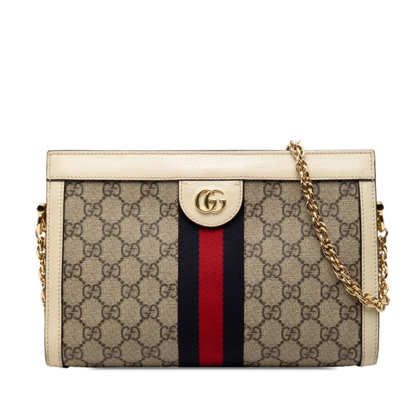 Gucci Beige Ivory Pvc Leather Shoulder Bag