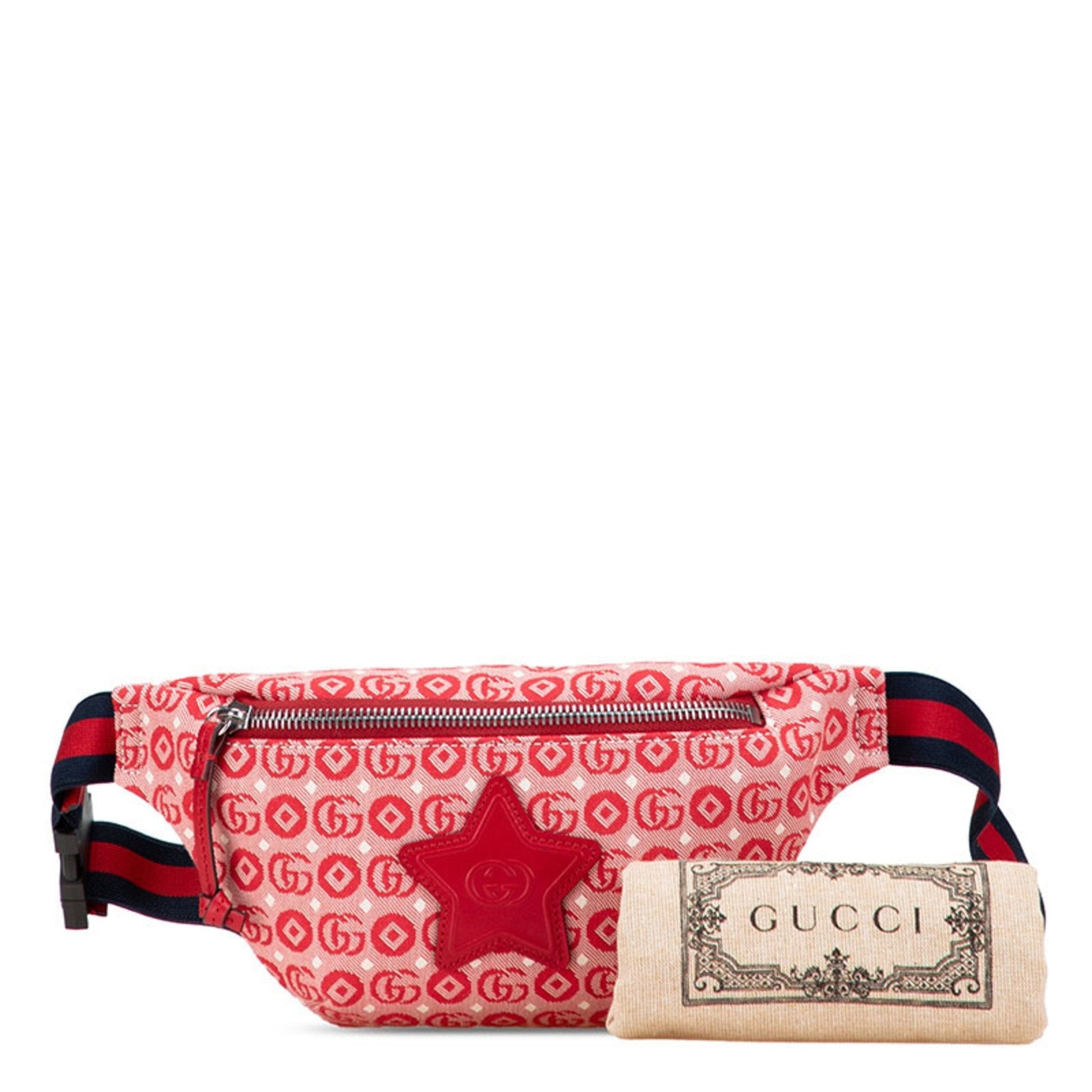 Gucci Red Color Canvas Leather Sling Bag