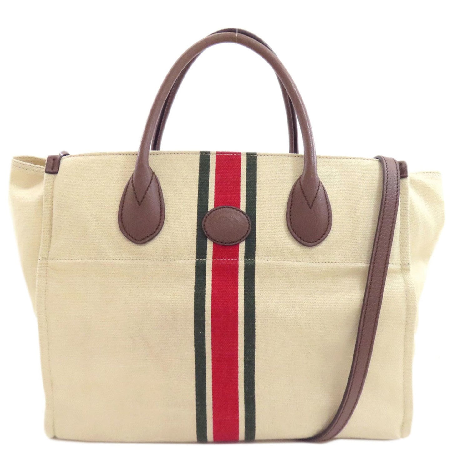 Gucci Beige Brown Canvas Handbag
