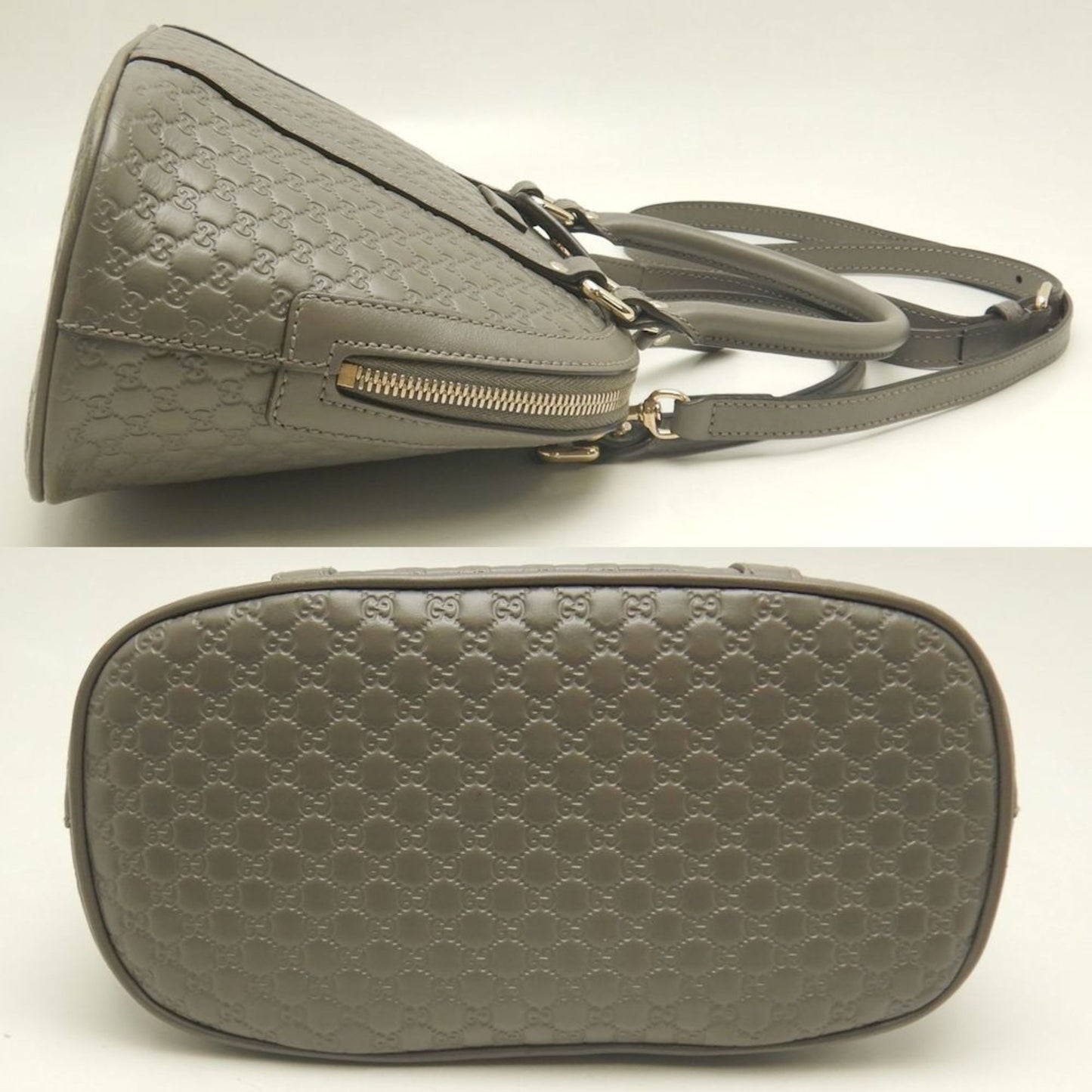 Gucci Microguccissima Gray Leather Handbag