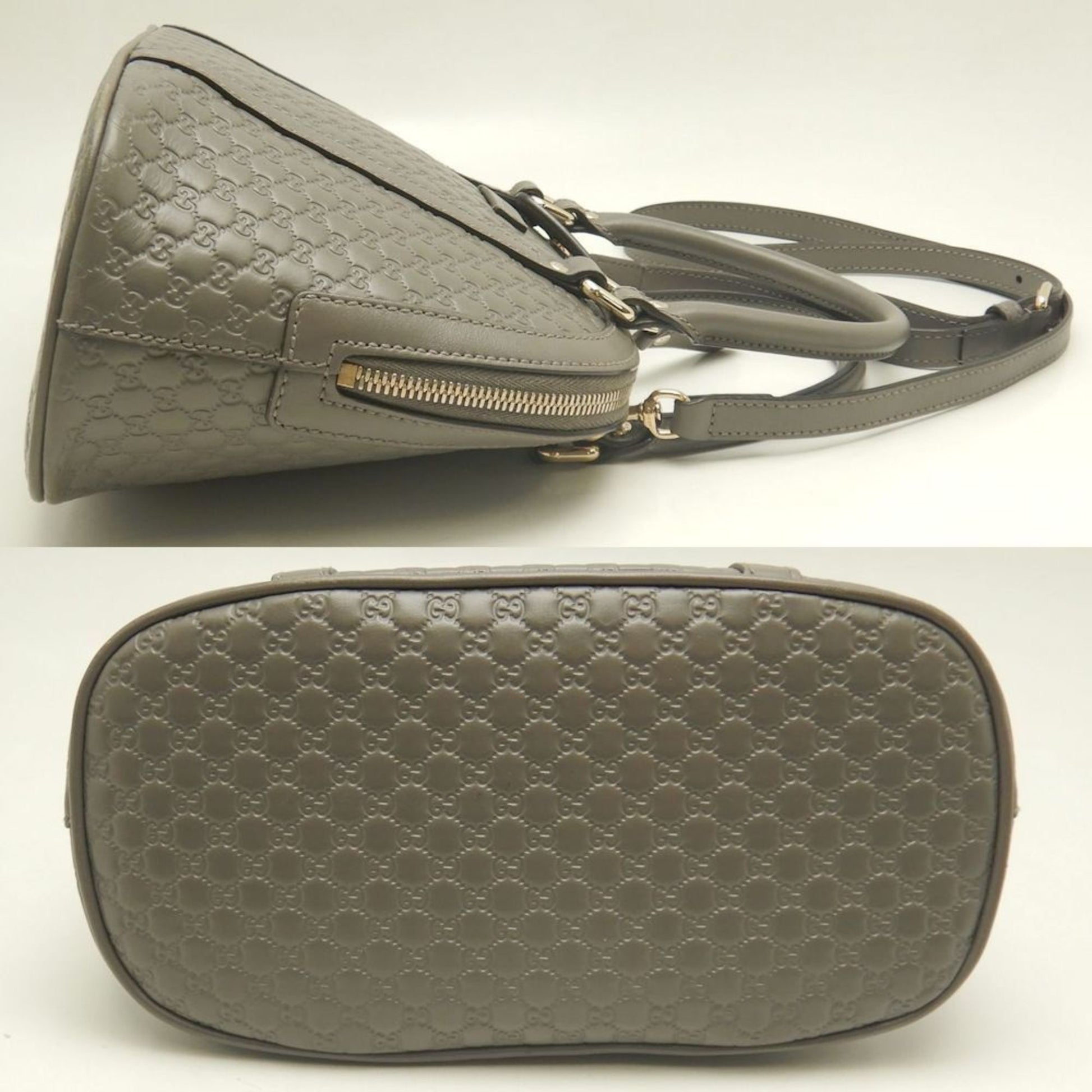 Gucci Microguccissima Gray Leather Handbag