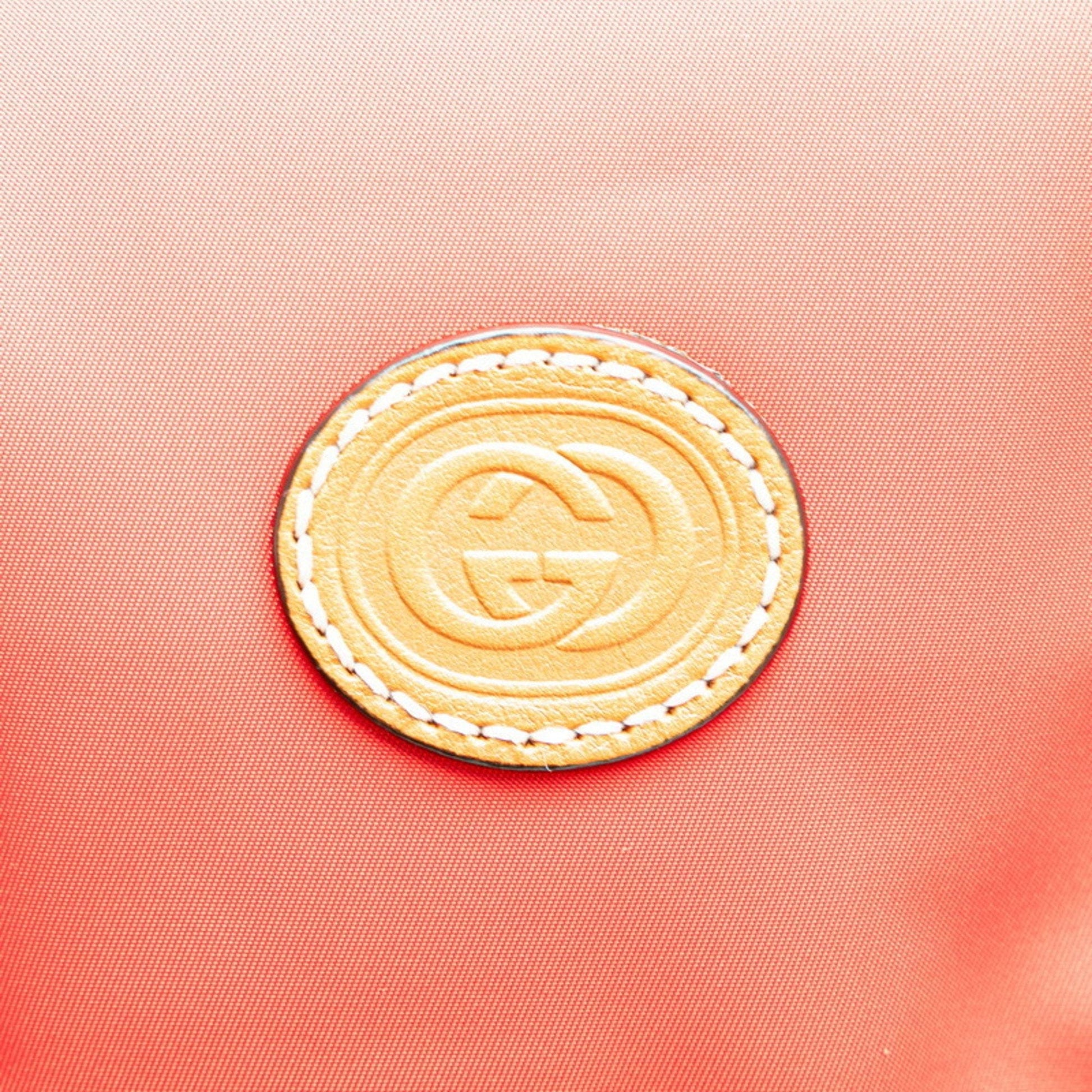 Gucci Beige Brown Red Color Nylon Leather Backpack