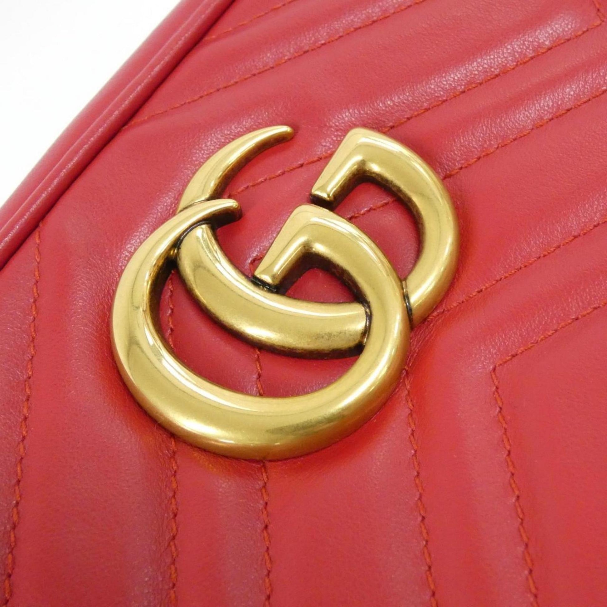 Gucci Red Color Leather Shoulder Bag