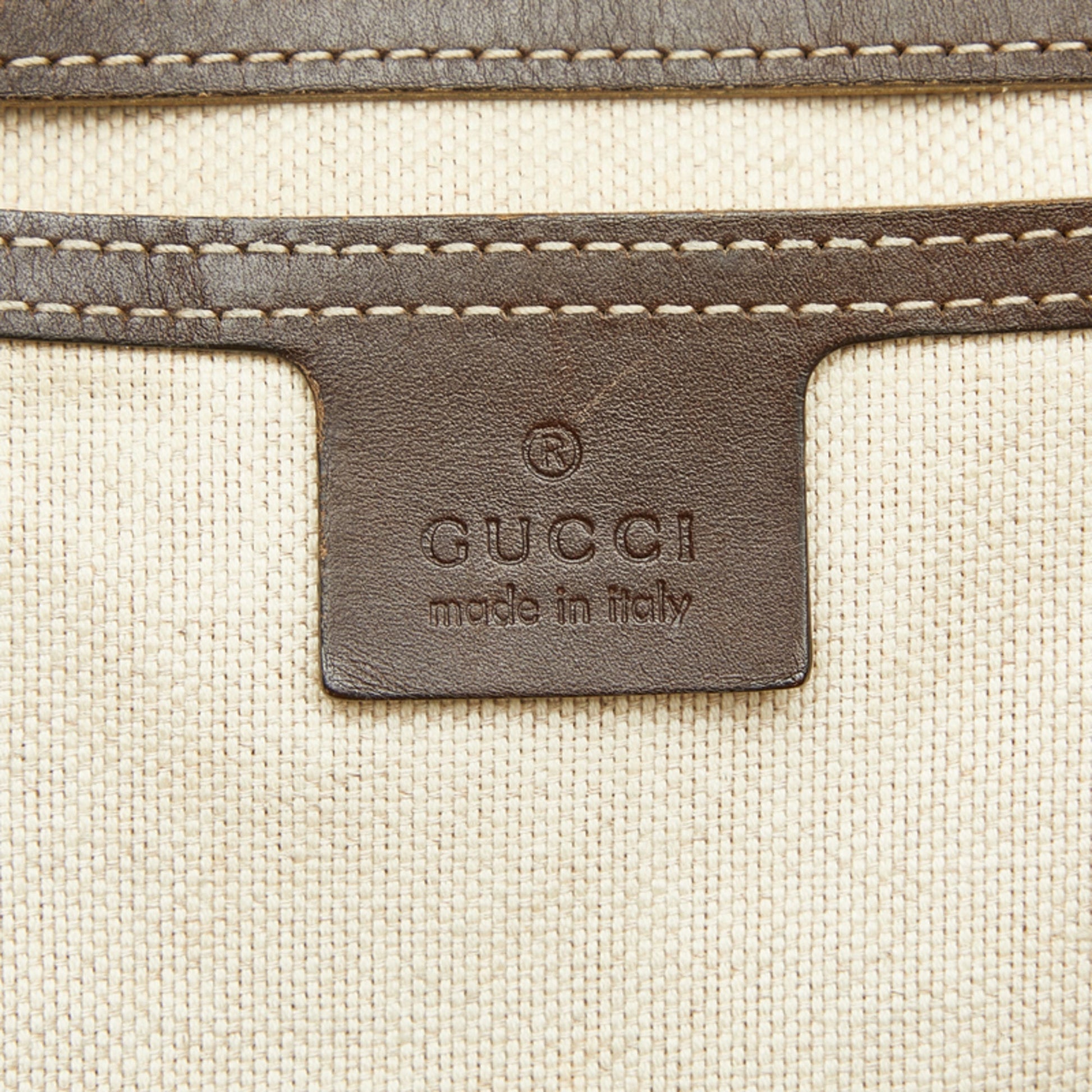 Gucci Beige Brown Pvc Leather Tote Bag