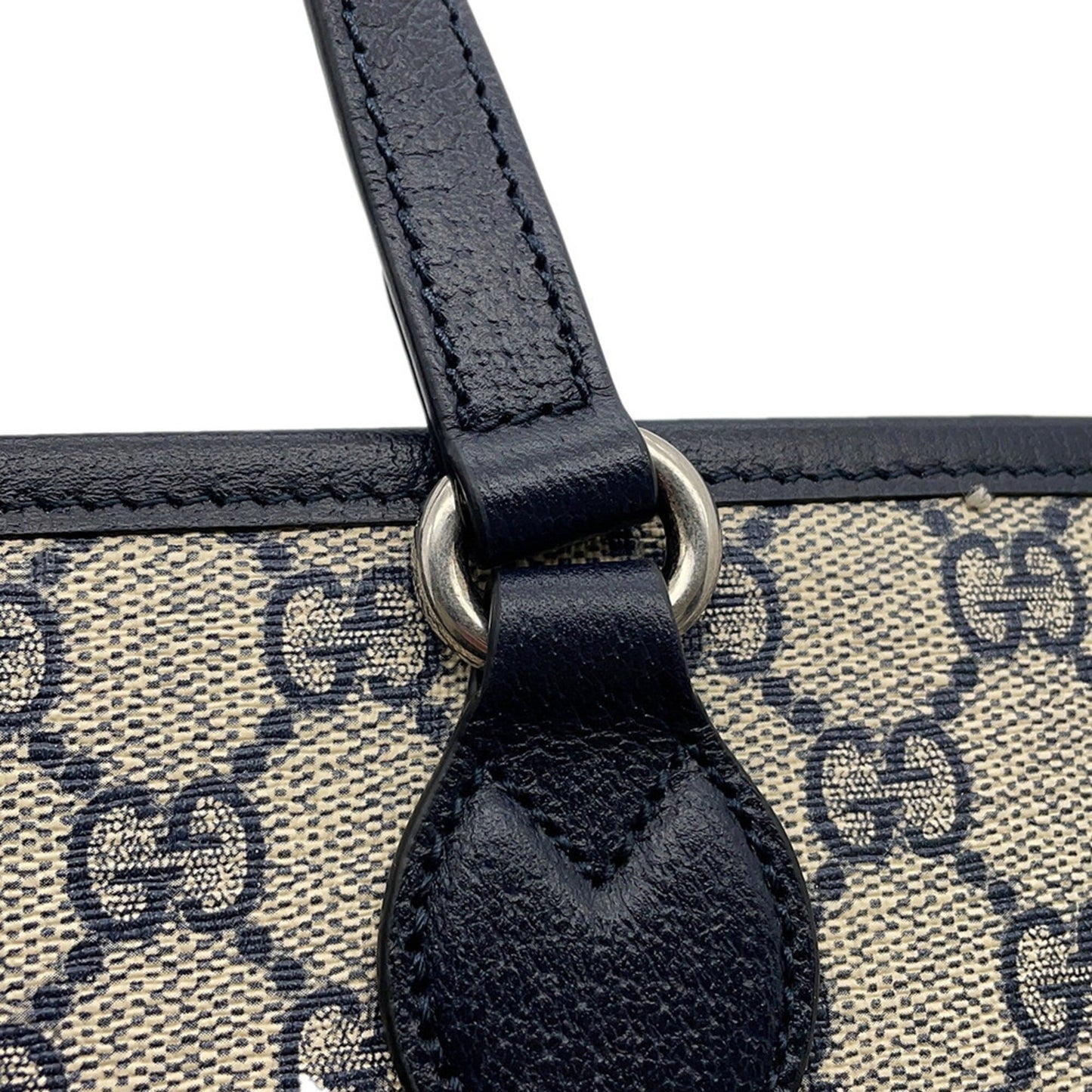 Gucci Ophidia Beige Navy Gg Supreme Leather Shoulder Bag