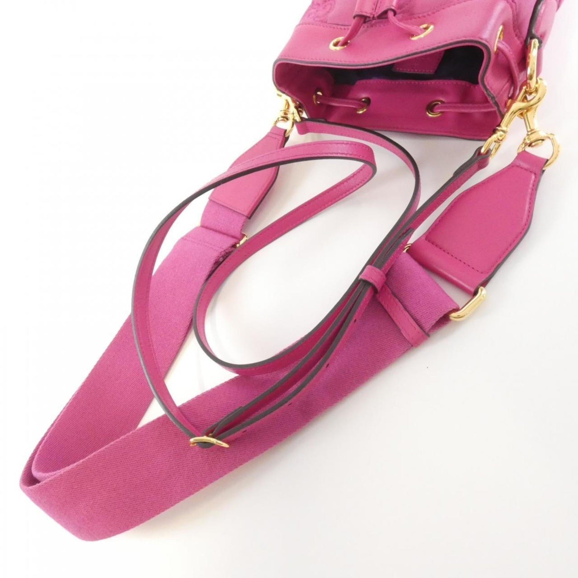 Gucci Pink Nylon Leather Shoulder Bag