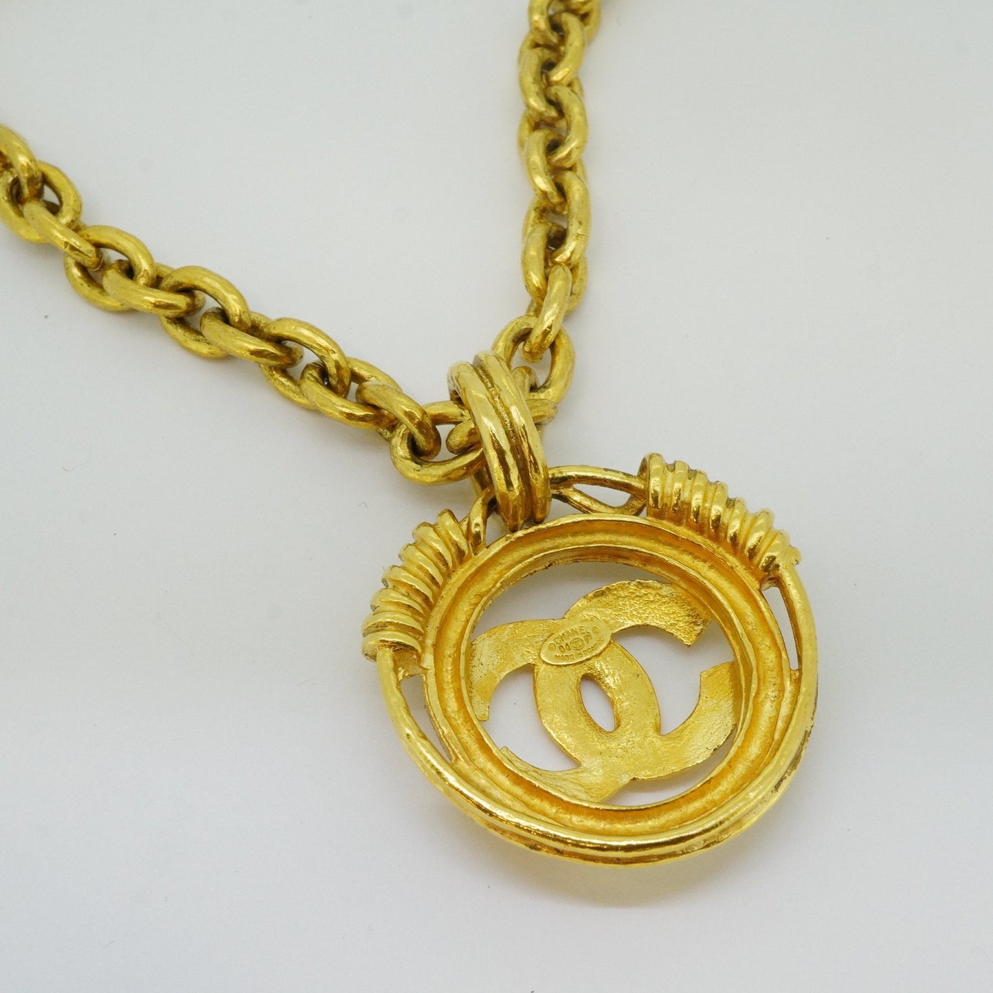 Chanel Necklace   Coco Mark 5 Consecutive GP Plated Gold Color Gold