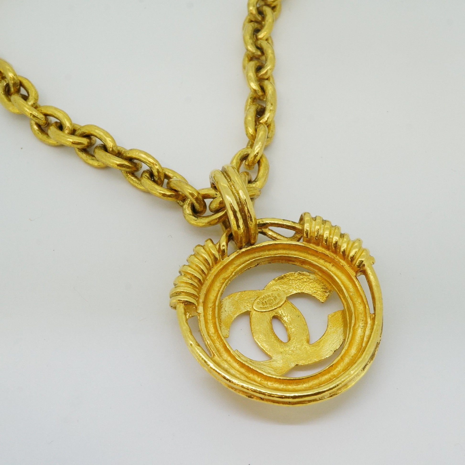 Chanel Necklace   Coco Mark 5 Consecutive GP Plated Gold Color Gold