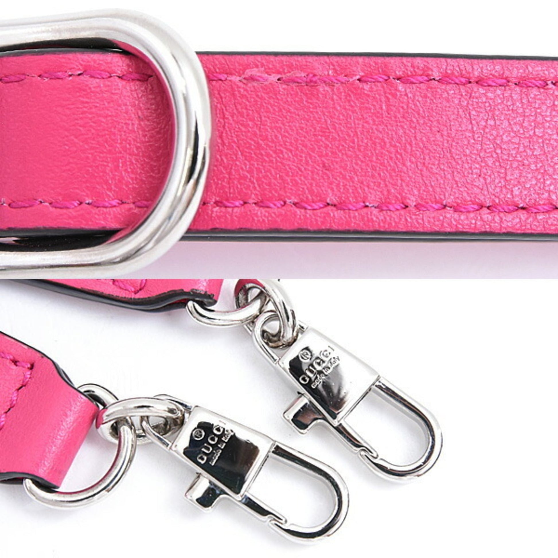 Gucci Pink Nylon Leather Shoulder Bag