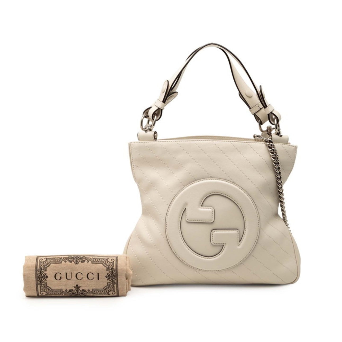 Gucci Off-White Leather Shoulder Bag Tote Bag