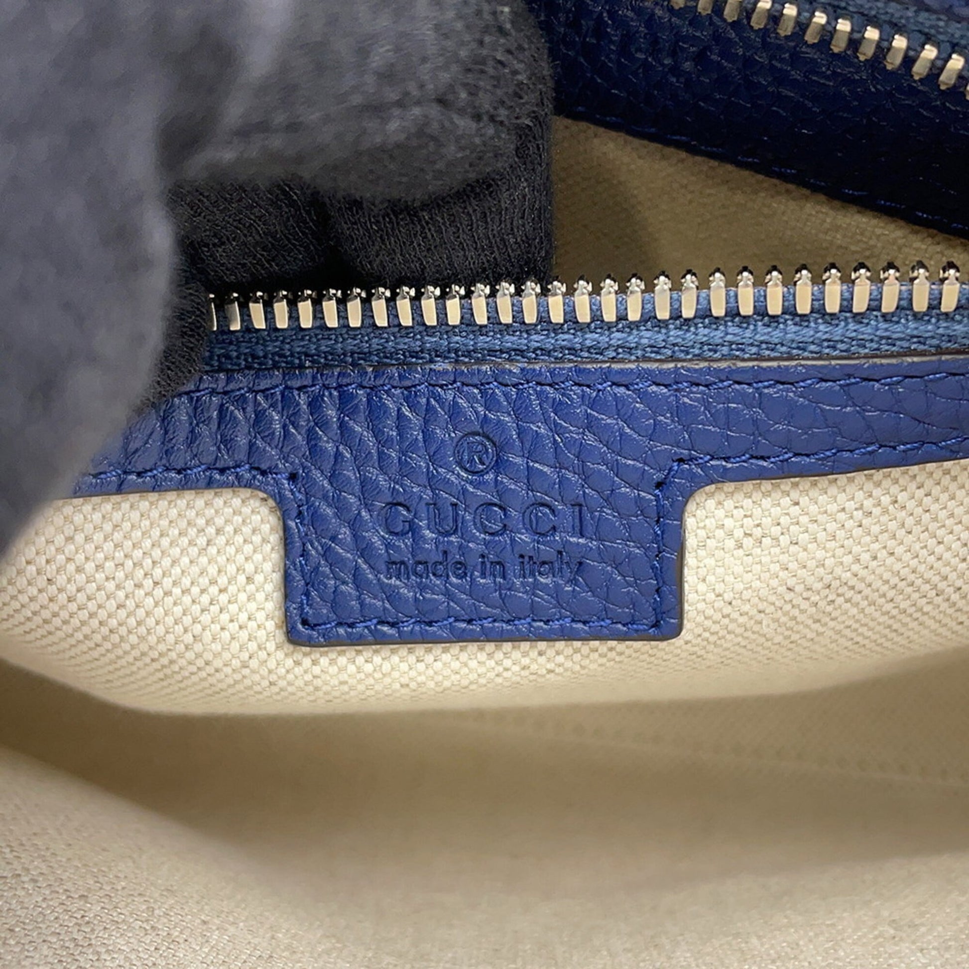 Gucci Navy Leather Clutch Bag Messenger Bag Shoulder Bag