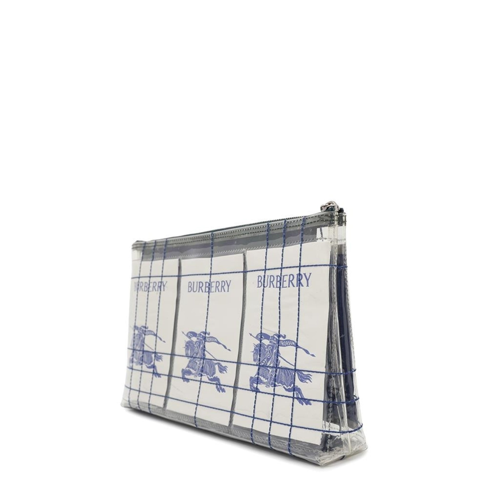 Burberry Clear Vinyl Clutch Bag White