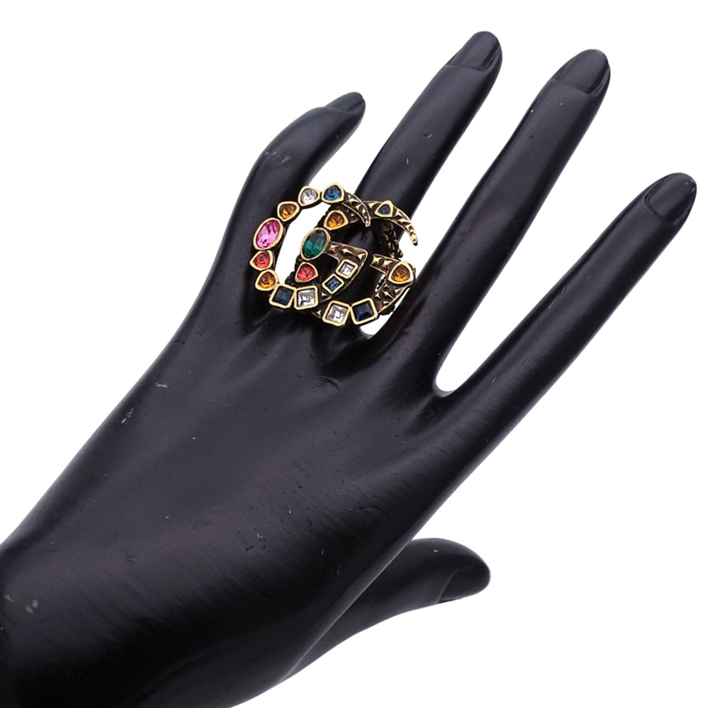 Gucci Gold Multi-Color Metal Band Ring