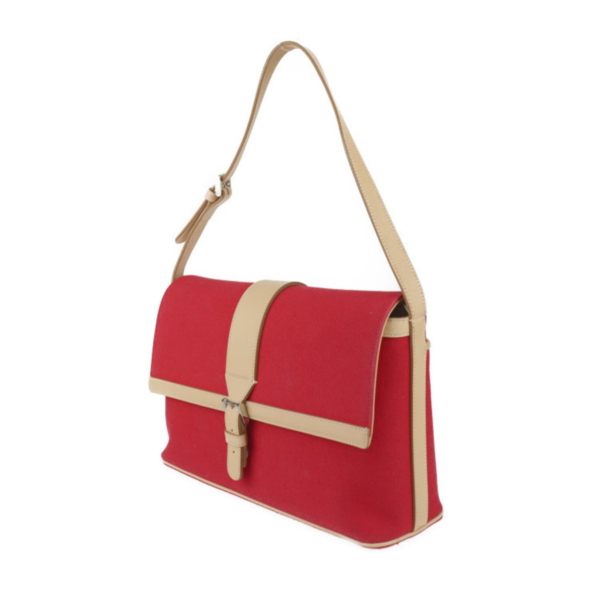Burberry Color Handbag Shoulder Bag Tote Bag Leather Canvas Beige