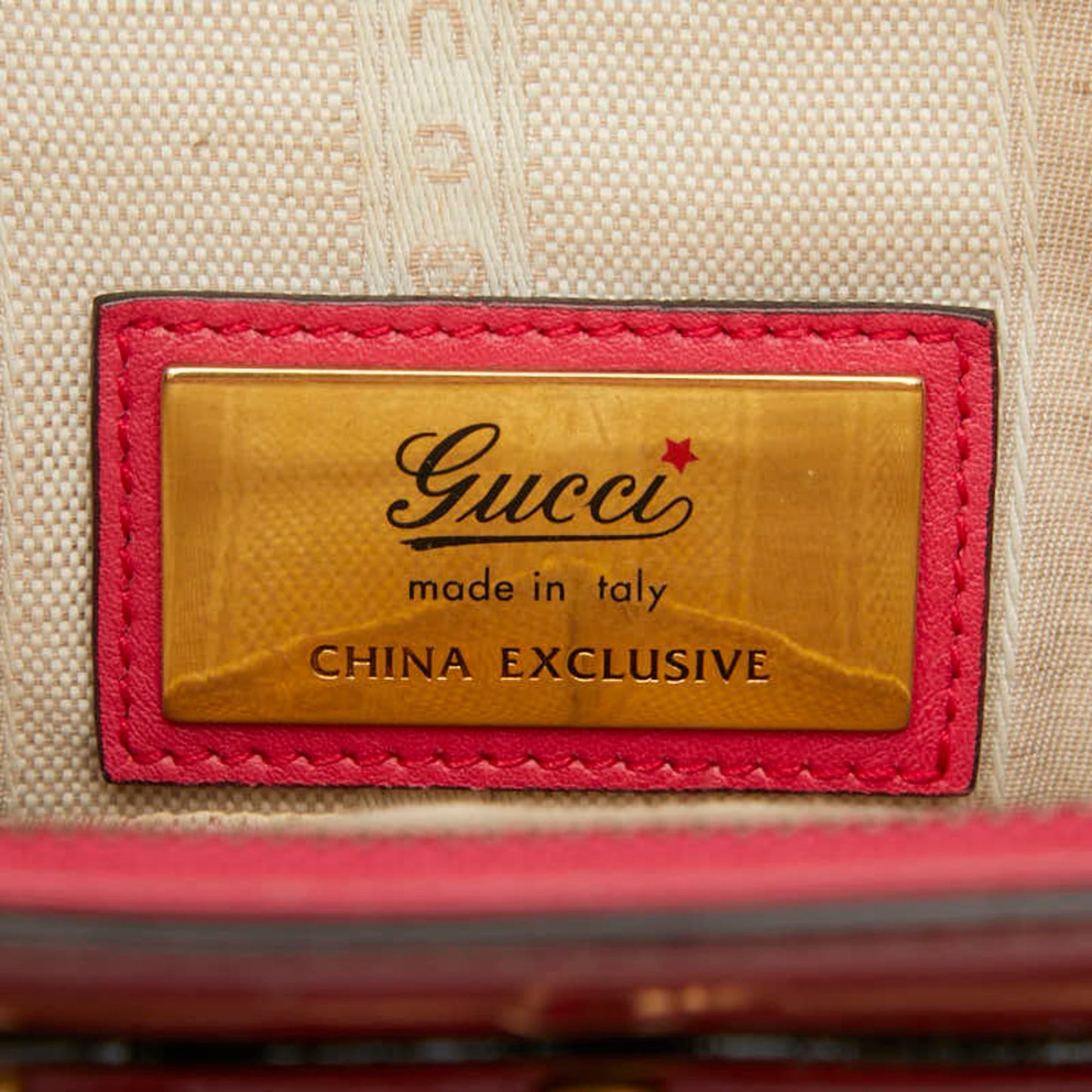 Gucci Red Color Patent Leather Handbag Shoulder Bag