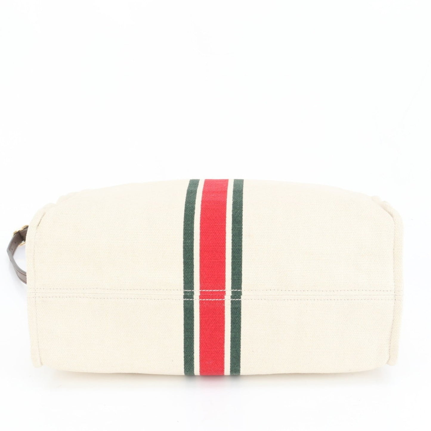 Gucci Ivory Leather Canvas Tote Bag