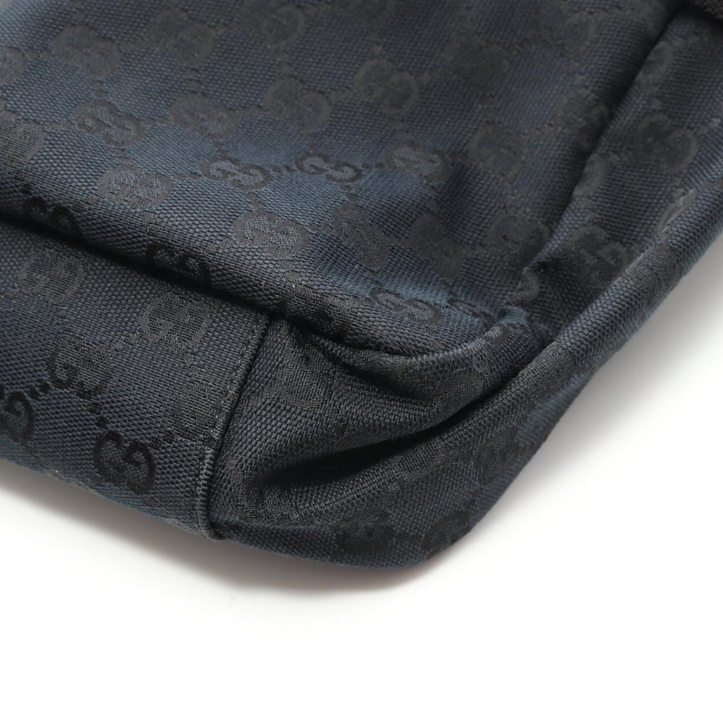 Gucci Black Navy Canvas Leather Shoulder Bag