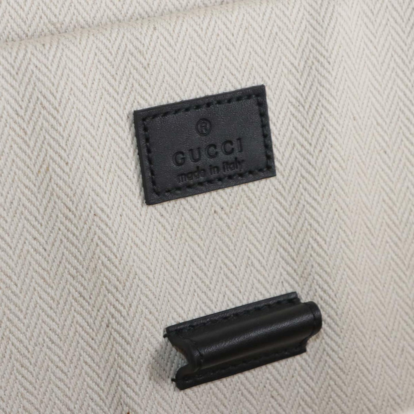 Gucci Black Fabric Leather Backpack
