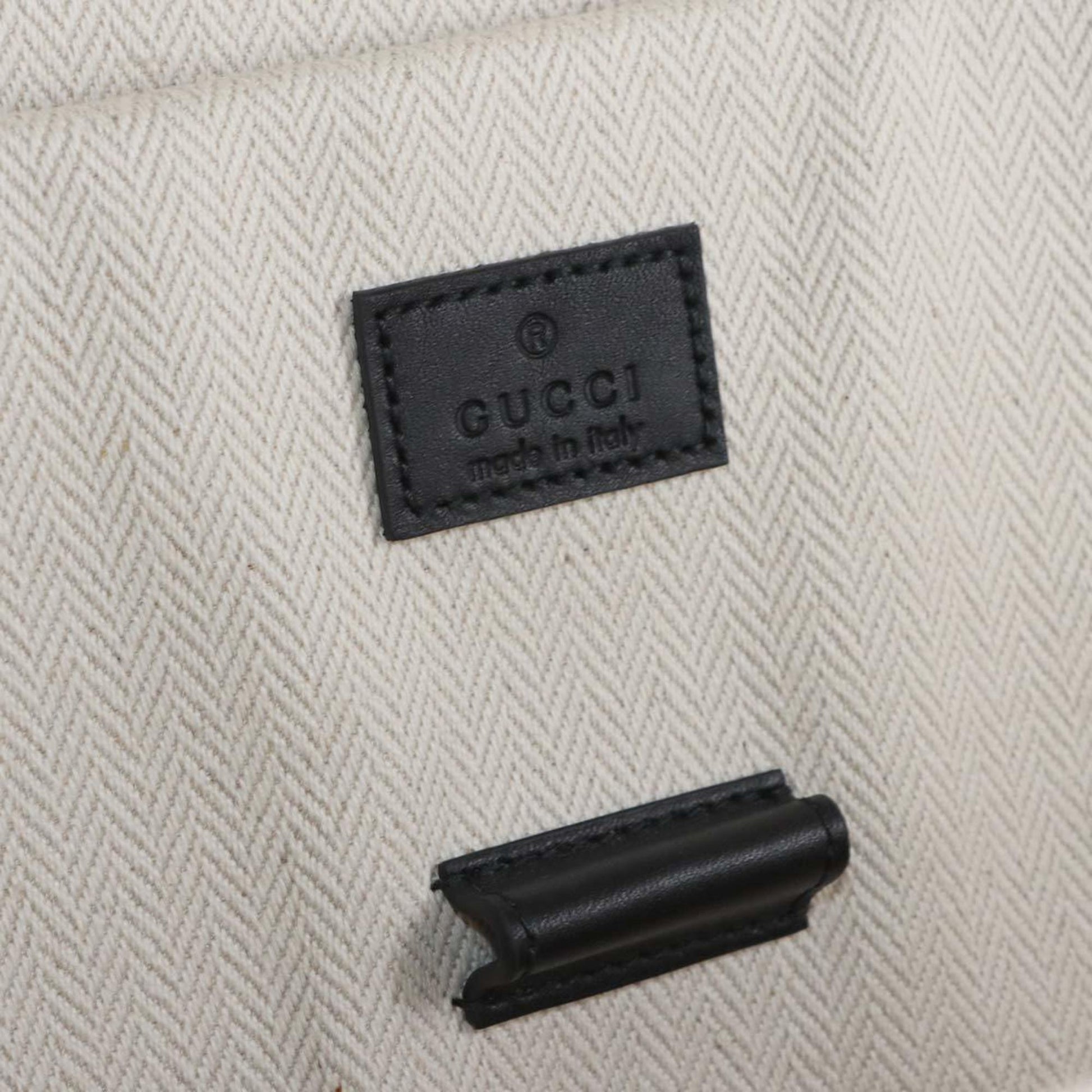 Gucci Black Fabric Leather Backpack