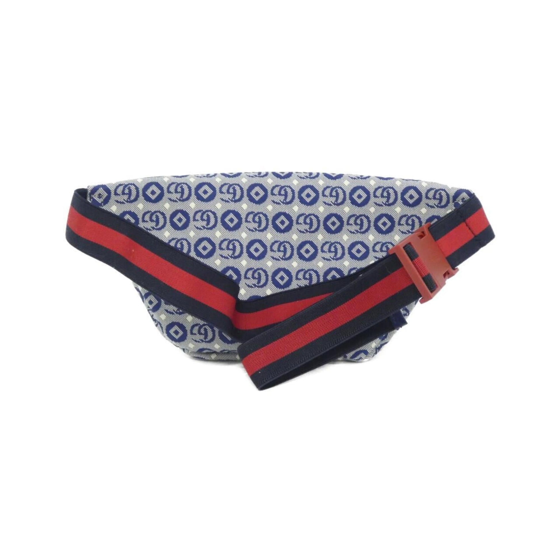Gucci Blue White Jacquard Cotton Fanny Pack