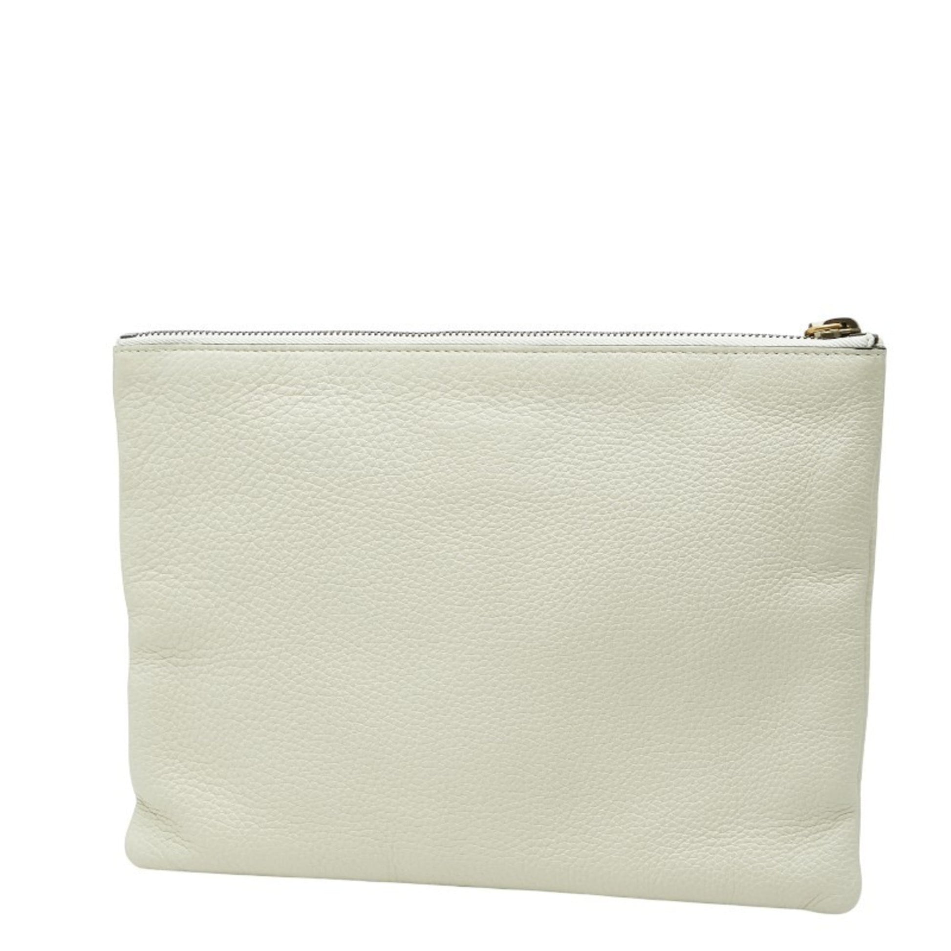 Gucci Animalier Ivory Leather Pouch