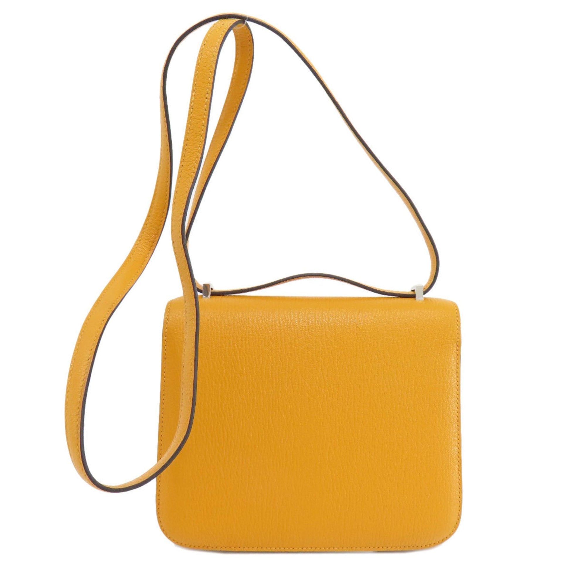 Hermes Moutarde Chevre Shoulder Bag Leather