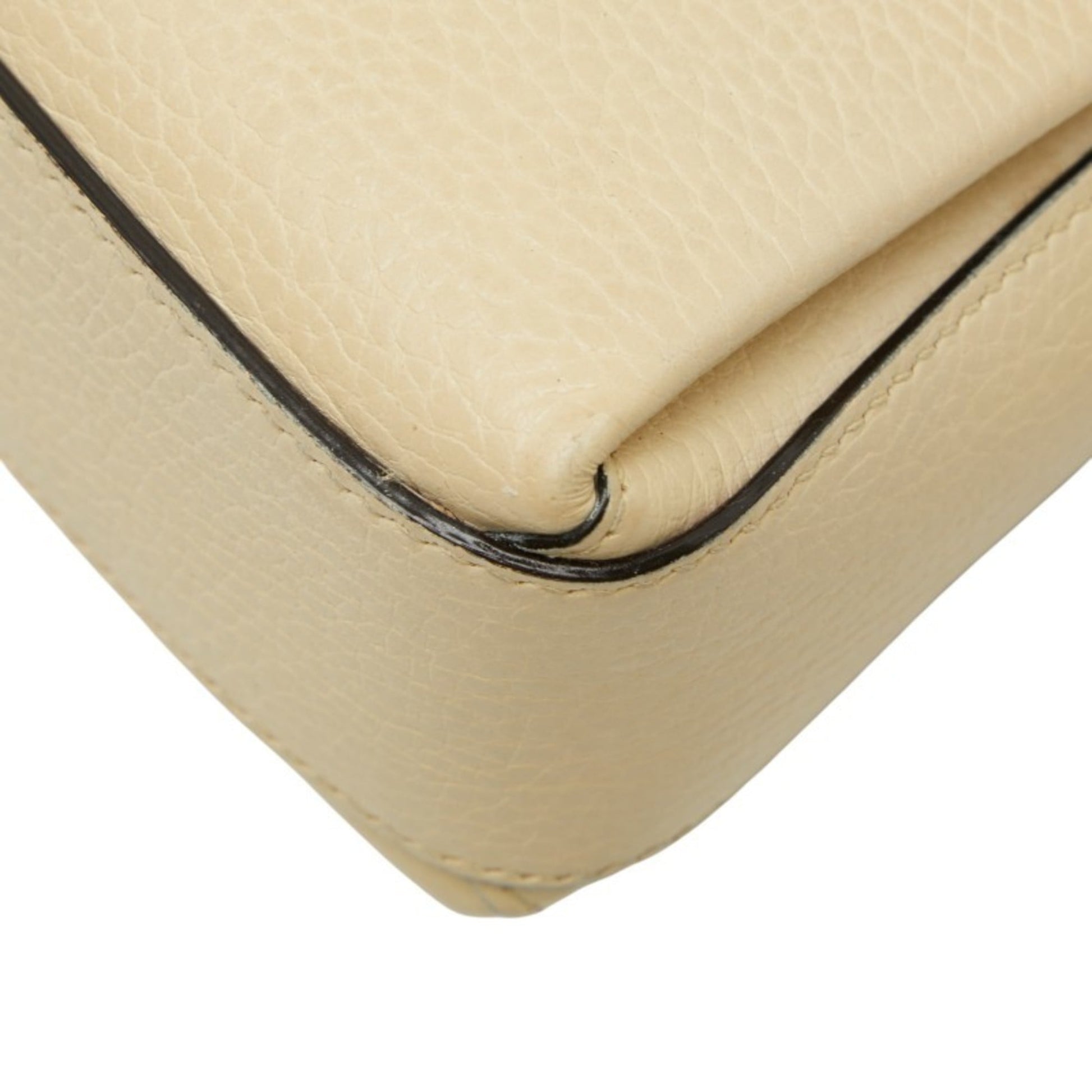 Gucci Beige Ivory Leather Shoulder Bag