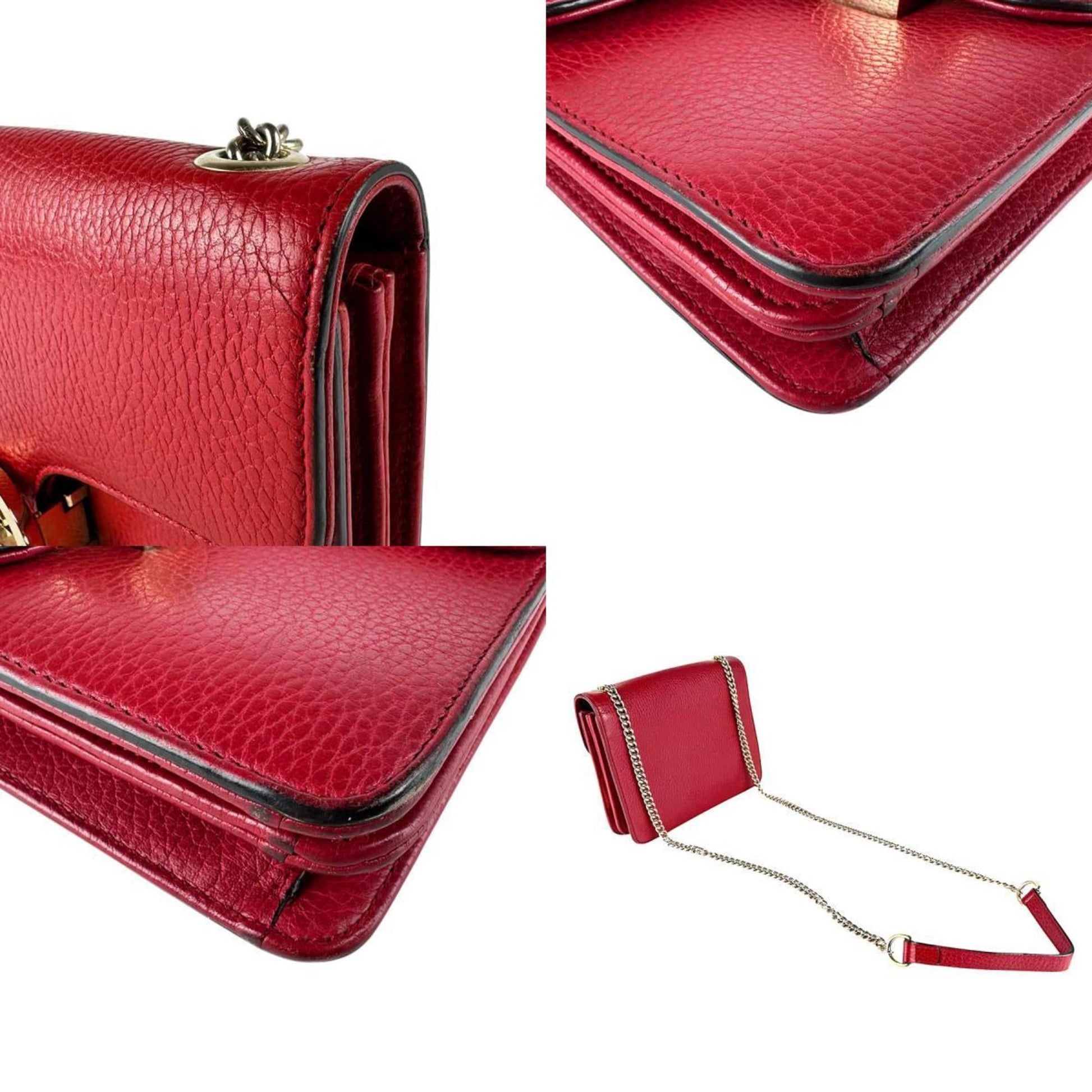 Gucci Red Color Leather Shoulder Bag