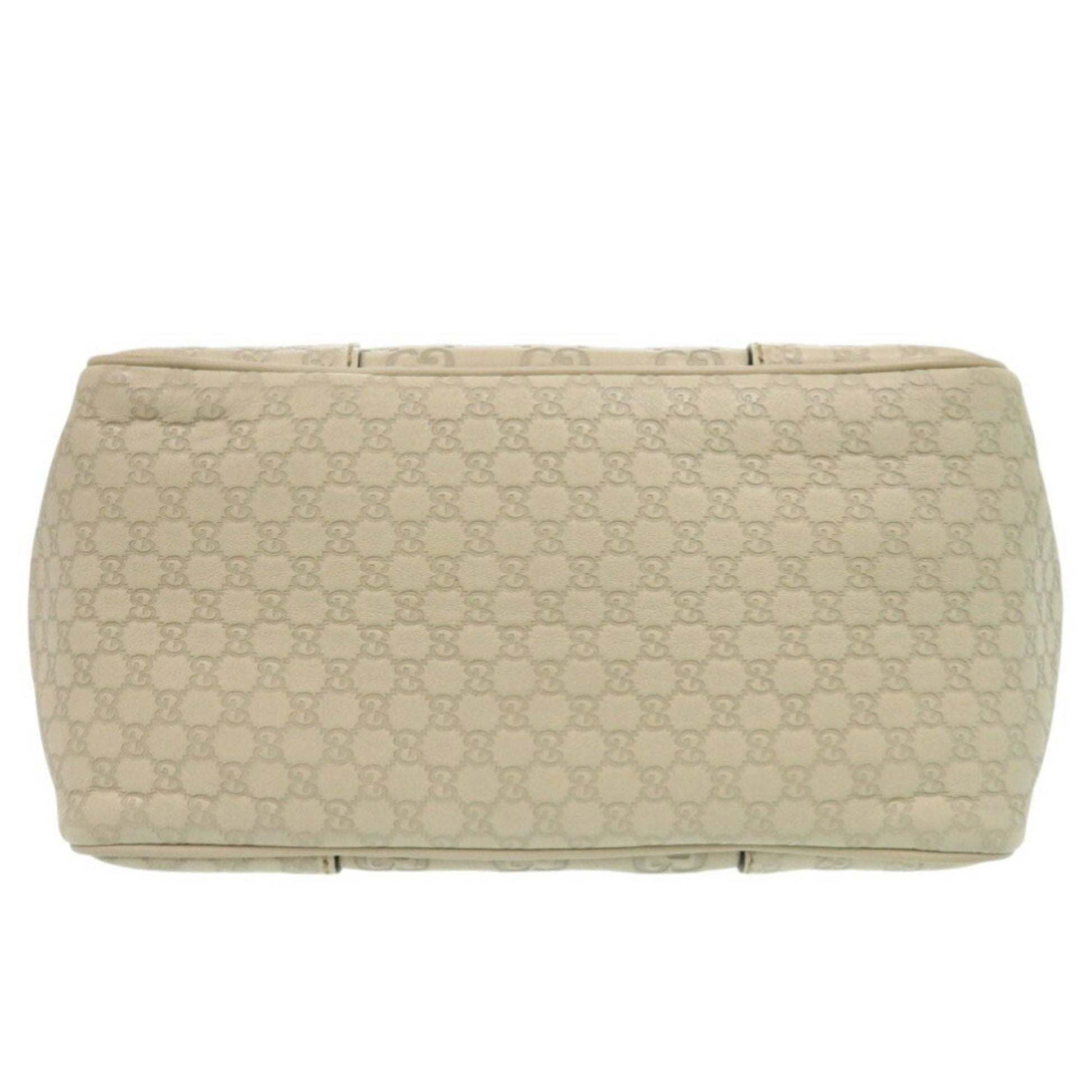 Gucci Ivory Leather Gg Leather Handbag