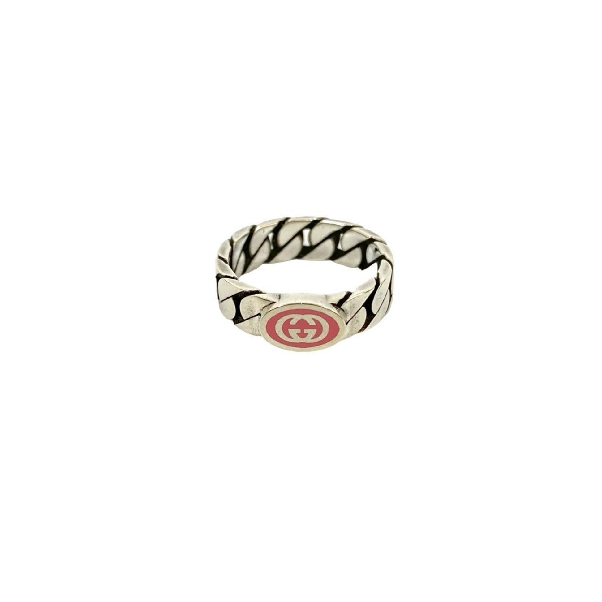 Gucci Silver Pink Silver 925 Band Ring