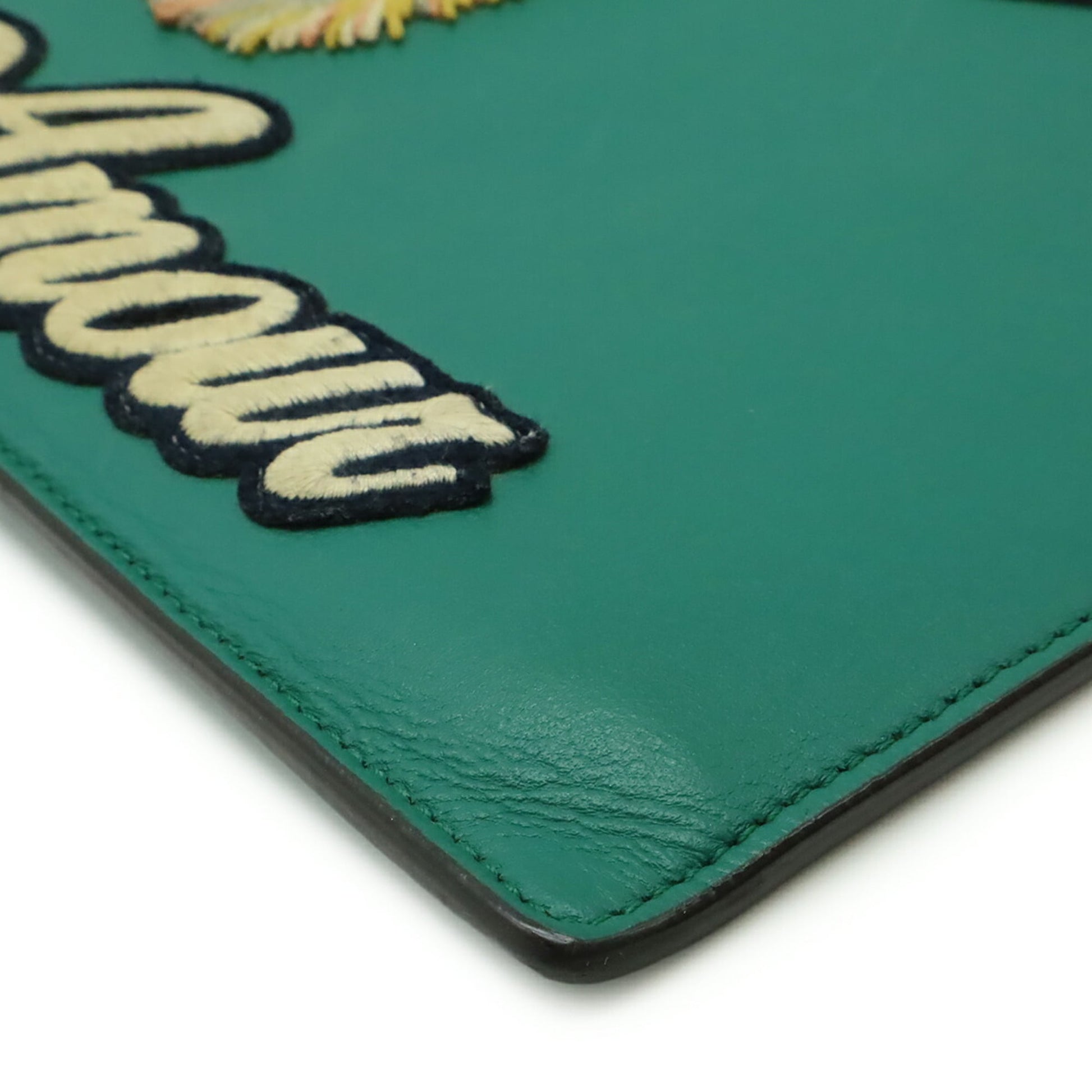 Gucci Green Leather Clutch Bag
