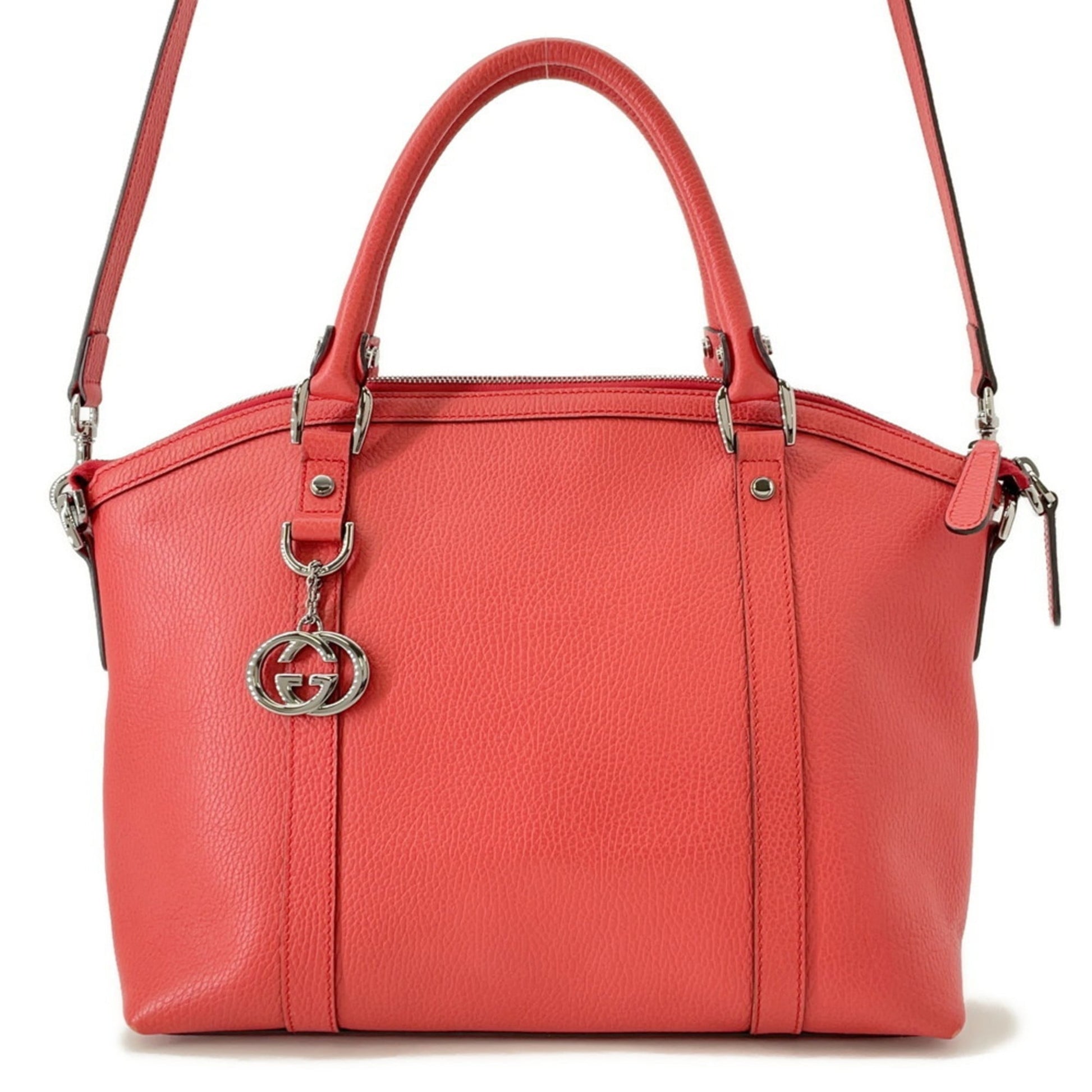 Gucci Red Brown Leather Shoulder Bag Tote Bag