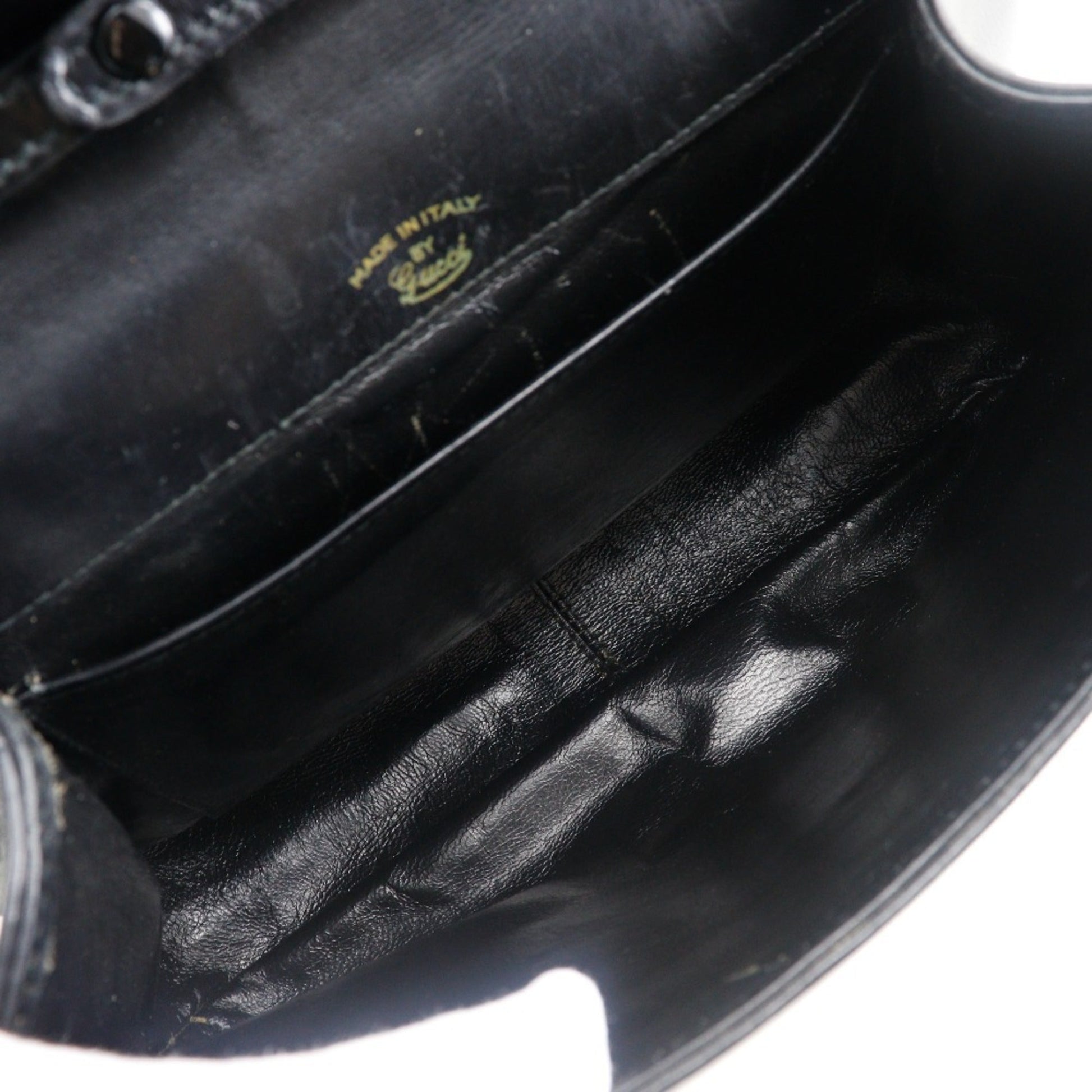 Gucci Sherry Line Black Leather Shoulder Bag