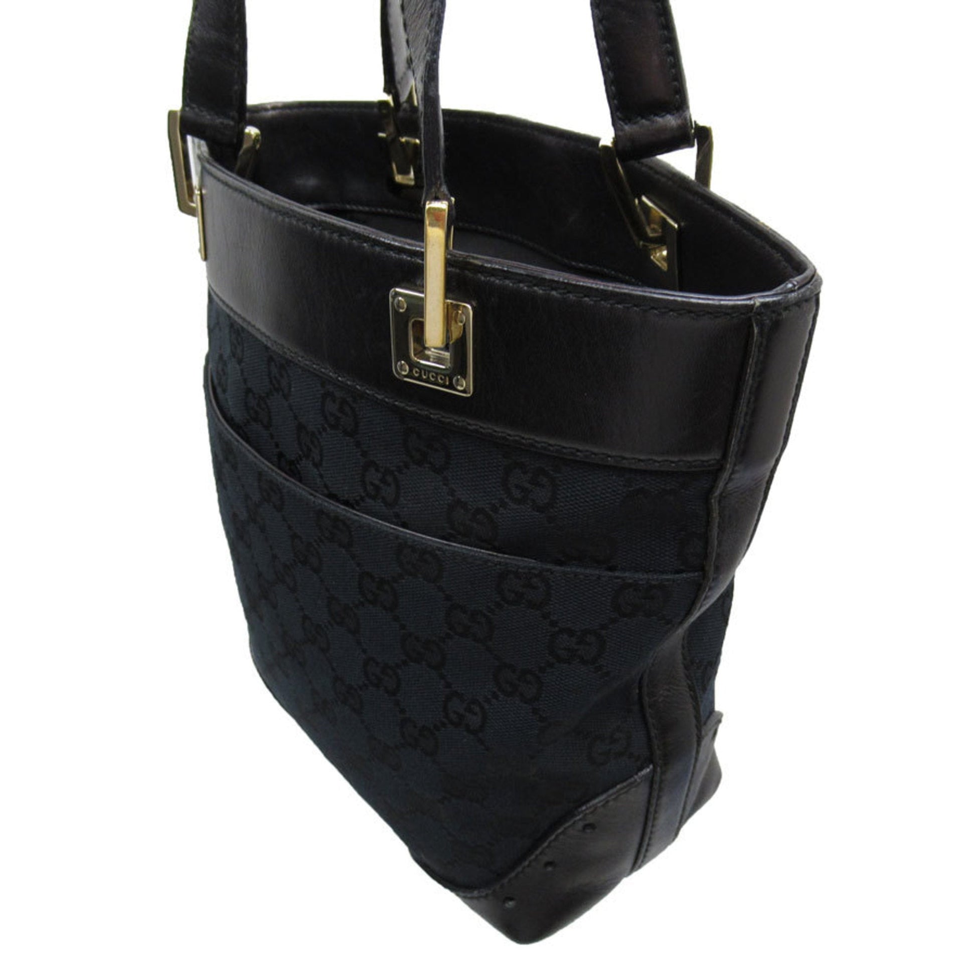 Gucci Black Gg Canvas Shoulder Bag
