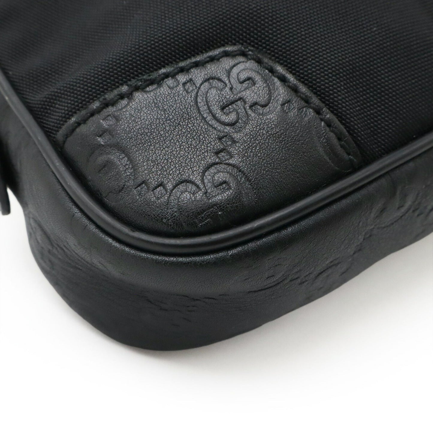 Gucci Black Nylon Canvas Leather Fanny Pack Pouch