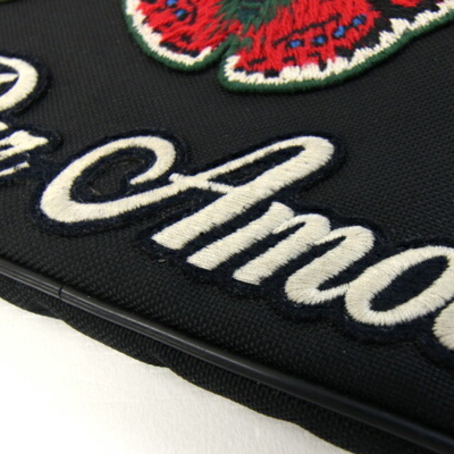 Gucci Black Nylon Canvas Leather Clutch Bag