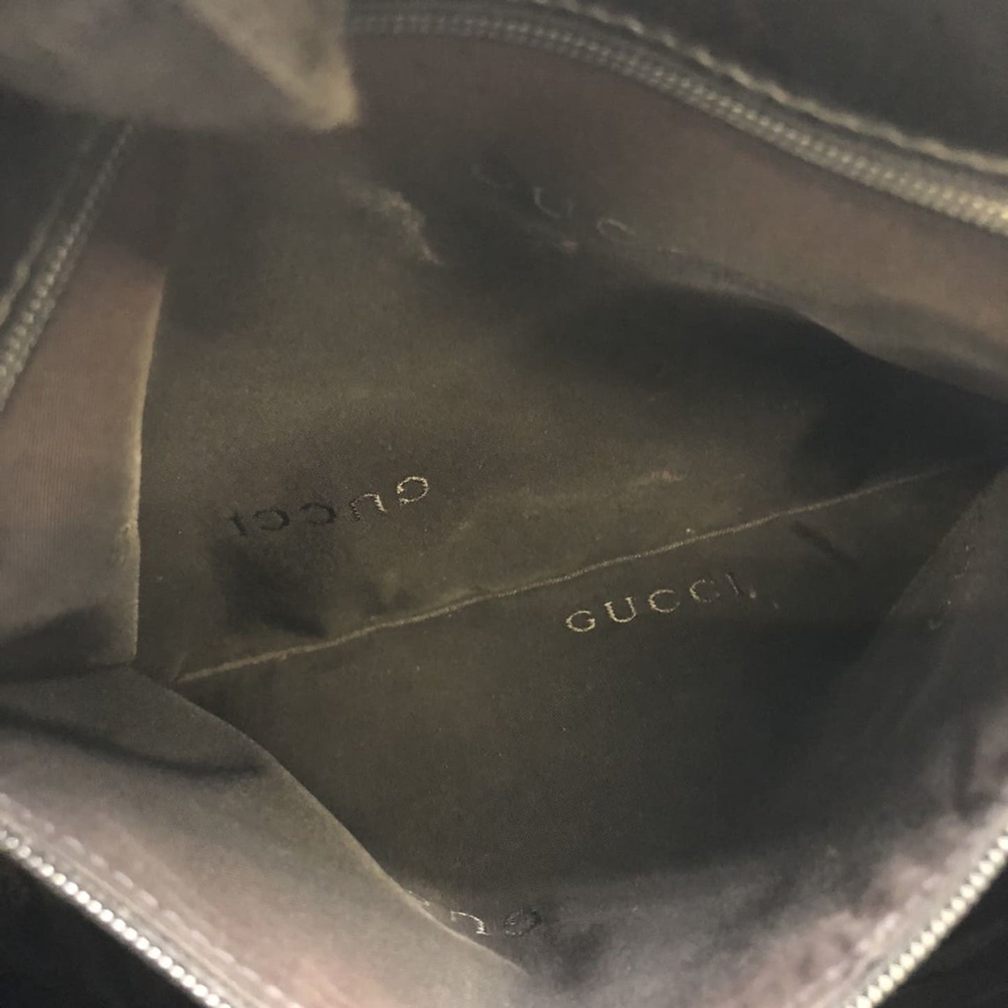 Gucci Black Nylon Leather Handbag